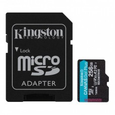 Карта пам'яті Kingston microSD 256GB C10 UHS-I U3 A2 V30 R200/W160MB/s + SD Карта пам'яті Kingston microSD 256GB C10 UHS-I U3 A2 V30 R200/W160MB/s + SD