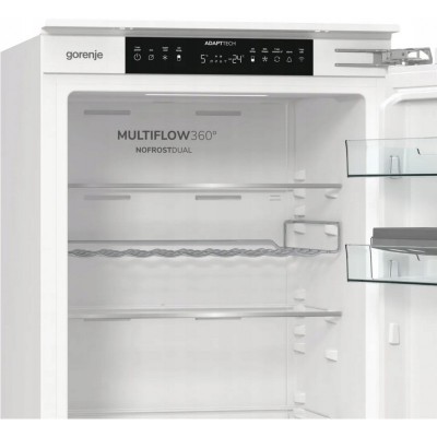 Холодильник Gorenje вбудований з нижн. мороз., 177x69x55см, 2 двері,252(76)л, А+, NF+, Зона св-ті, Диспл, Wi-Fi, Біли