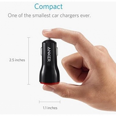 Зарядний пристрій Anker PowerDrive 2 24W 2xUSB V3 (Black) (A2310G11)