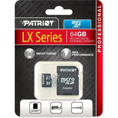 Карта пам'яті Patriot 64GB microSD class10 UHS-1 (PSF64GMCSDXC10)