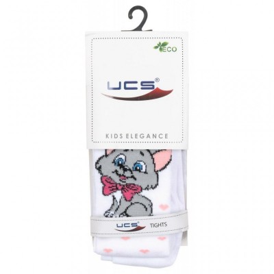 Колготки UCS SOCKS з котиком (M0C0301-2121-3G-white)