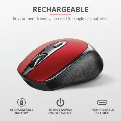 Мышка Trust Zaya Rechargeable Wireless Red (24019)