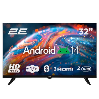 Телевізор 32" 2E LED HD 60Hz Smart Android Black