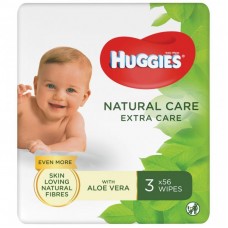 Вологі серветки Huggies Natural Care Extra Care 3 х 56 шт (5029054222140) Вологі серветки Huggies Natural Care Extra Care 3 х 56 шт (5029054222140)
