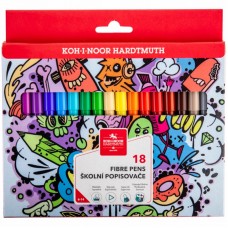 Фломастери Koh-i-Noor Teenage, 18 кольорів, картонна упаковка (771002/18) Фломастери Koh-i-Noor Teenage, 18 кольорів, картонна упаковка (771002/18)