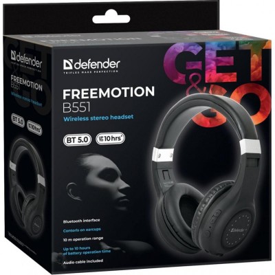 Наушники Defender FreeMotion B551 Bluetooth Black (63551)