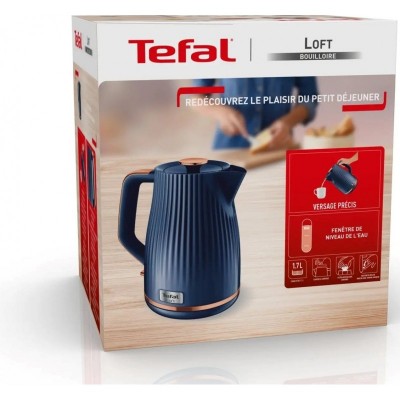 Електрочайник Tefal Loft 1.7л, Strix, пластик, синій