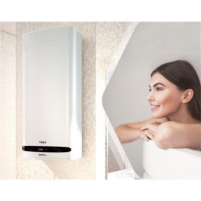 Водонагрівач електр. TESY Bellislimo Cloud плаский GCR 802722 E31 ECW Wi-Fi, 80л, 2,2кВт, ун. монтаж, електр. кер-ння, B, білий