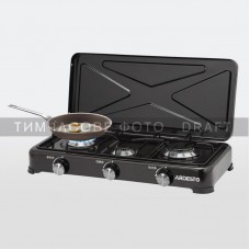 Плитка газова настільна Ardesto GTC-NS3013B, тип газу LPG, 3 алюмін. пальника, емальован. корпус, фарбов. решітка, кришка, колір: чорний Плитка газова настільна Ardesto GTC-NS3013B, тип газу LPG, 3 алюмін. пальника, емальован. корпус, фарбов. решітка, кришка, колір: чорний