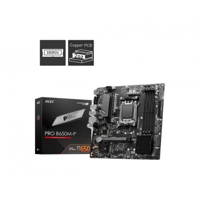 Материнcька плата MSI PRO B650M-P sAM5 B650 4xDDR5 HDMI DP Dsub mATX