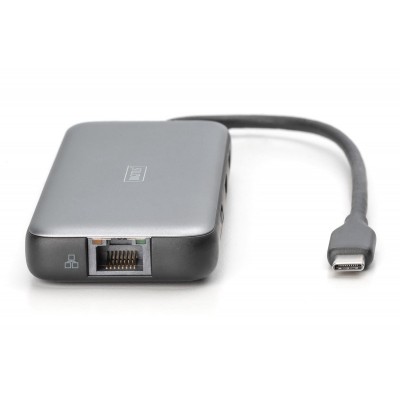 Док-станція DIGITUS USB-C > 2xHDMI/2xUSB-A/USB-C/SD/MicroSD/RJ54