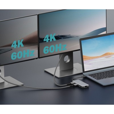 Док-станція DIGITUS USB-C > 2xHDMI/2xUSB-A/USB-C/SD/MicroSD/RJ54