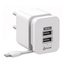 Зарядний пристрій Nomi HC05213 2*USB 2.1A White (173969)