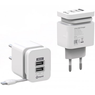 Зарядное устройство Nomi HC05213 2*USB 2.1A White (173969)