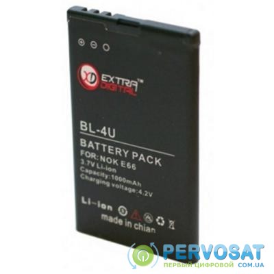 Аккумуляторная батарея для телефона EXTRADIGITAL Nokia BL-4U (1000 mAh) (BMN6271)