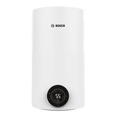 Водонагрівач електр. BOSCH круглий слім Tronic 4000T, 30л, 1,5кВт, сухий тен, вертикальний монтаж, електр. кер-ння, A, білий