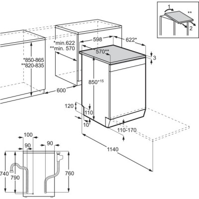 Посудомийна машина Electrolux, 14компл., D, 60см, дисплей, інвертор, 3й кошик, білий
