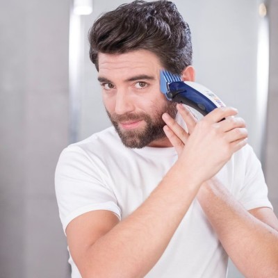 Машинка для стрижки Wahl Color Pro Lithium, мережа+акум., вібраційний мотор, насадок-10, кейс, масло та ножиці у компл., сталь, біло-синій