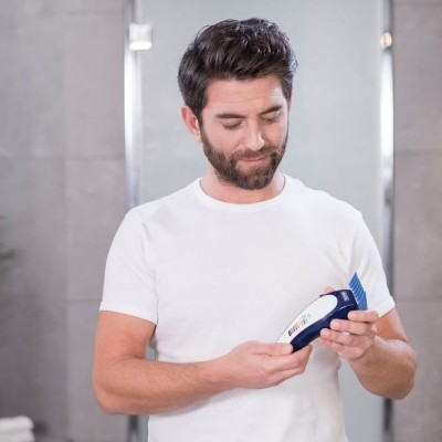 Машинка для стрижки Wahl Color Pro Lithium, мережа+акум., вібраційний мотор, насадок-10, кейс, масло та ножиці у компл., сталь, біло-синій