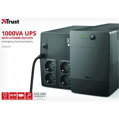Пристрій безперебійного живлення Trust UPS Paxxon 1000VA UPS 4 Outlets (23504_TRUST)