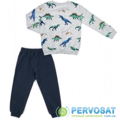 Набор детской одежды A-Yugi с динозаврами (13676-116B-gray)