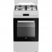 Плита Beko комбінована, 60л, 50x60см, дисплей, конвекція, чавун, білий