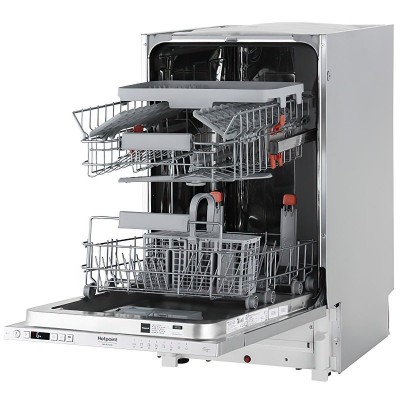 Посудомийна машина Hotpoint вбудована, 10компл., A++, 45см, дисплей, 3й кошик, білий