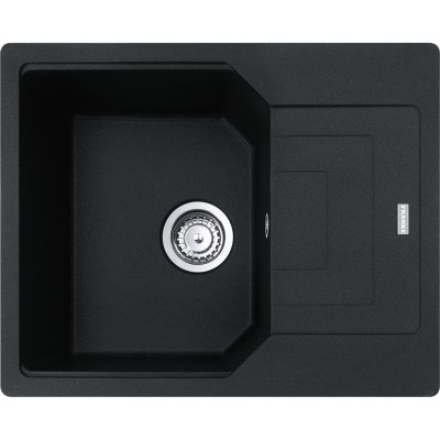 Мийка кухонна Franke Urban, фраграніт, прямокутник, з крилом, 620х500х220мм, чаша - 1, врізна, оборотна, UBG 611-62, онікс