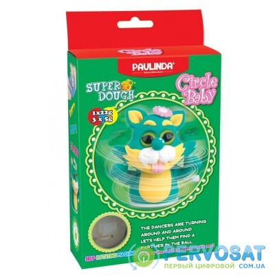 PAULINDA Масса для лепки Super Dough Circle Baby Кот заводной механизм (зеленый)