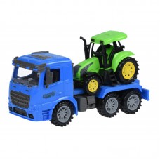 Машинка енерційна Same Toy Truck Тягач синій з трактором 98-613Ut-2