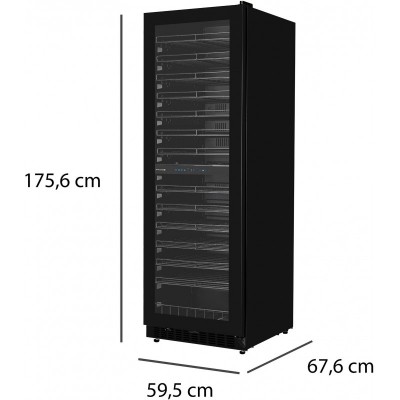 Холодильник Philco для вина,176x60x68, холод.відд.-418л, зон - 2, бут-131, диспл, підсвітка, чорний
