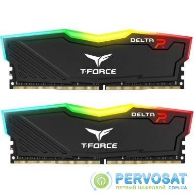 Модуль памяти для компьютера DDR4 16GB (2x8GB) 3200 MHz T-Force Delta Black ARGB Team (TF3D416G3200HC16CDC01)
