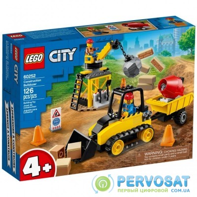 Конструктор LEGO City Great Vehicles Строительный бульдозер 126 деталей (60252)