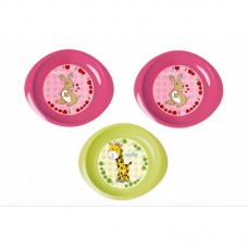 Набір тарілочок Nuvita 6м+ 3шт. дрібні Рожеві і салатова NV1428Pink Набір тарілочок Nuvita 6м+ 3шт. дрібні Рожеві і салатова NV1428Pink