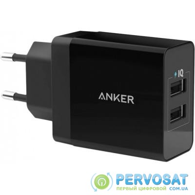 Зарядное устройство Anker PowerPort 2 - 24W 2-port USB Power IQ V3 (Black) (A2021L11)