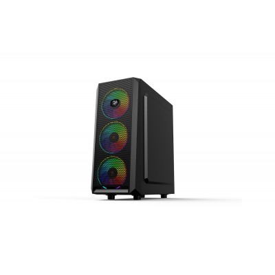 Корпус 2E GAMING OBERON (GX912) MidT,2xUSB3.0,3x120мм LED, акрил(бічна панель),без БЖ,чорний