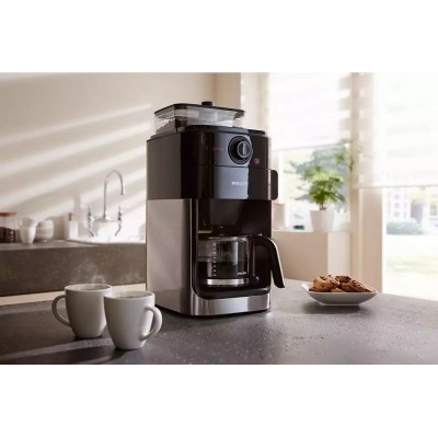 Кавоварка Philips крапельна Grind & Brew, 1,2л, мелена+ зерна, чорно-метал