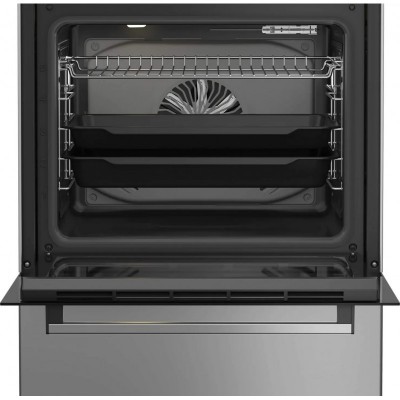 Плита Beko комбінована, 72л, 60x60см, дисплей, конвекція, чавун, чорний