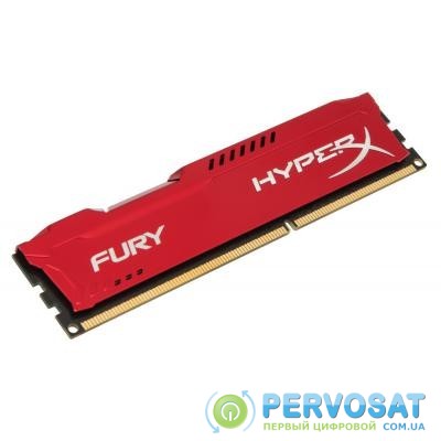 Модуль памяти для компьютера DDR3 4Gb 1866 MHz HyperX Fury Red HyperX (Kingston Fury) (HX318C10FR/4)