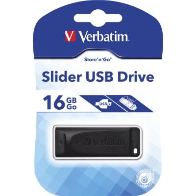 USB флеш накопитель Verbatim 16GB Slider Black USB 2.0 (98696)