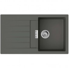Мийка кухонна Hansgrohe S52, граніт, прямокутник, з крилом, 840х480х190мм, чаша - 1, врізна, S520-F345, сірий камінь Мийка кухонна Hansgrohe S52, граніт, прямокутник, з крилом, 840х480х190мм, чаша - 1, врізна, S520-F345, сірий камінь