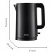 Електрочайник Tefal Thermo Protect, 1.5л, пластик, нержавіюча сталь, чорний