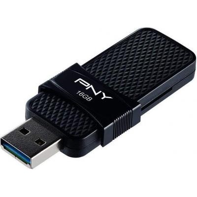 USB флеш накопичувач PNY flash 16GB Duo Link Micro Black OTG USB 3.0 (P-FD16GOTGSLMB-GE)