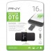 USB флеш накопичувач PNY flash 16GB Duo Link Micro Black OTG USB 3.0 (P-FD16GOTGSLMB-GE)