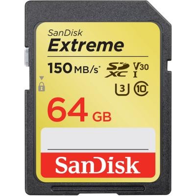 Карта памяти SANDISK 64GB SDXC class 10 UHS-I Extreme (SDSDXV6-064G-GNCIN)