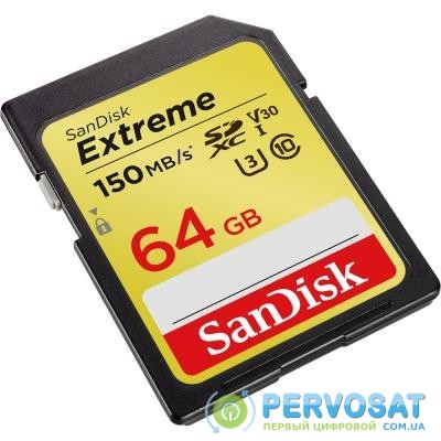 Карта памяти SANDISK 64GB SDXC class 10 UHS-I Extreme (SDSDXV6-064G-GNCIN)