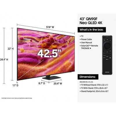 Телевізор 43" Samsung NeoQLED 4K 120Hz (Up to 165Hz) Smart Tizen Black