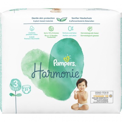 Підгузок Pampers Harmonie Розмір 3 (6-10 кг) 31 шт. (8006540156599)