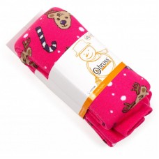 Колготки Bross з оленями (21386-9G-fucsia)