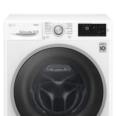 Пральна машина з фронт. завант. LG F4J6TS1W, 8кг, 1400, A+++-30%, Пара, глибина 56см, Дисплей, Білий